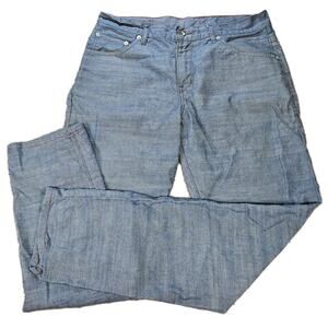 Raleigh Denim Pants Graham Straight Leg Size 32 Light Wash Denim Made In USA